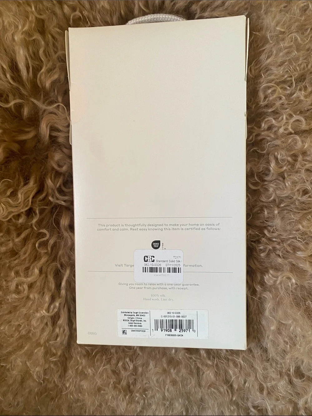 NIB Casaluna Silk Pillowcase in Charcoal